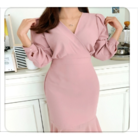 Wedding Guest Pink Mermaid Dress - Picture 6 of 7